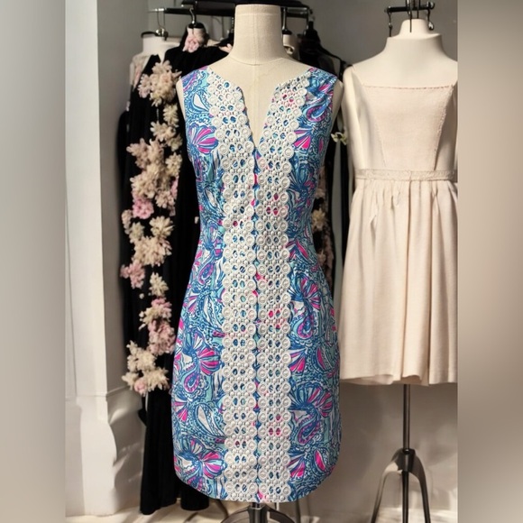 LILLY PULITZER |  Target 20th Anniversary Collection Blue Pink Shift Dress sz 2 - Picture 1 of 9